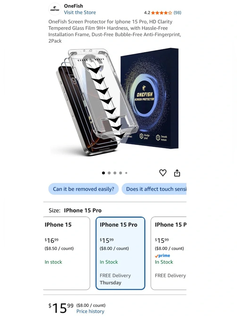iPhone 15 Pro Screen Protector